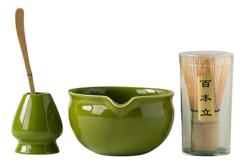 4pcs Set Matcha, Cuchara Japonesa De , Regalo Verde Profundo