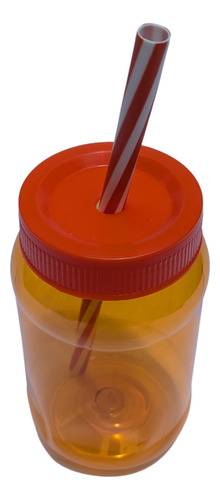 120 Vasos De Fiesta Neón Con Tapa Popote Cilindro Reusable Naranja Mandarina