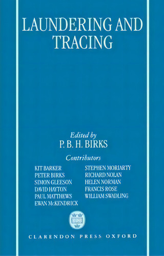 Laundering And Tracing, De Peter Birks. Editorial Oxford University Press, Tapa Dura En Inglés