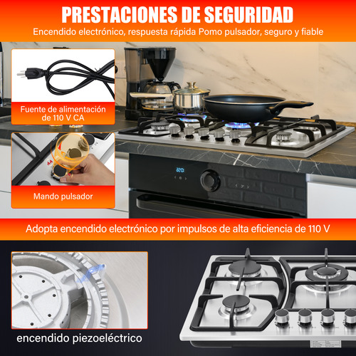 Parrilla A Gas 5 Quemadores,compatible Con Glp O Gas Natural