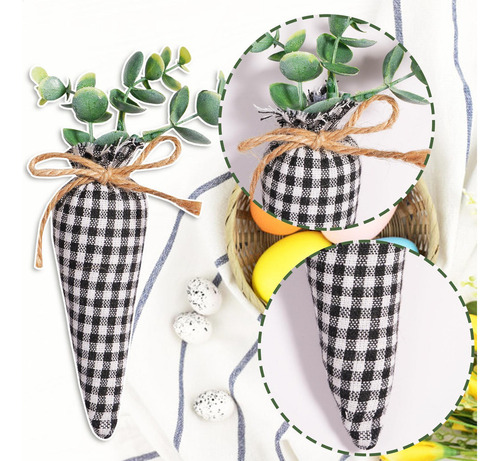 Decoraciones De Zanahorias De Tela Artificial De Pascua Zana