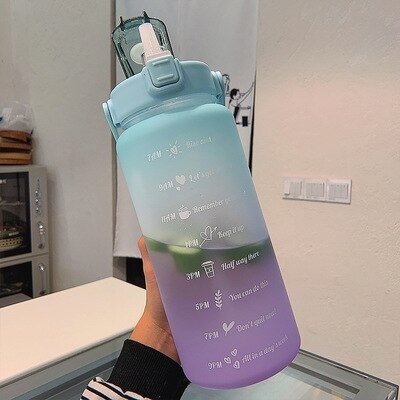 Botella De Agua De Gran Capacidad De 2 L Con Pajita De