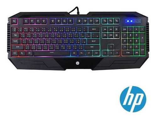 Imagen 4 de 10 de Teclado Gamer Hp K110 Rgb Rainbow Usb Español Con Luces