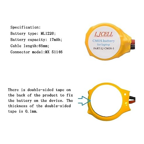 Bateria Cmos Ml1220 Para Dell Xps 13 15 9343 9350 9360 9365