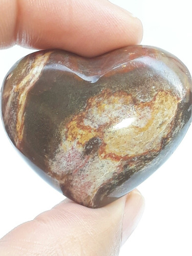 Hermoso Corazón De Jaspe Oceánico! Café
