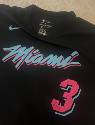 Camiseta Miami Heat Nike Nba #3 Wade Talle M (Usado)
