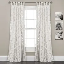 Comprar Decoración Exuberante, Cortina Blanca Con Volantes Sophia | 