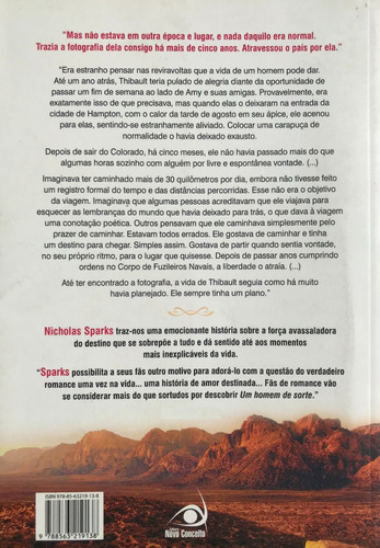 Um Homem De Sorte, De Nicholas Sparks., Vol. Único. Editora Novo Conceito, Capa Mole Em Português, 2011