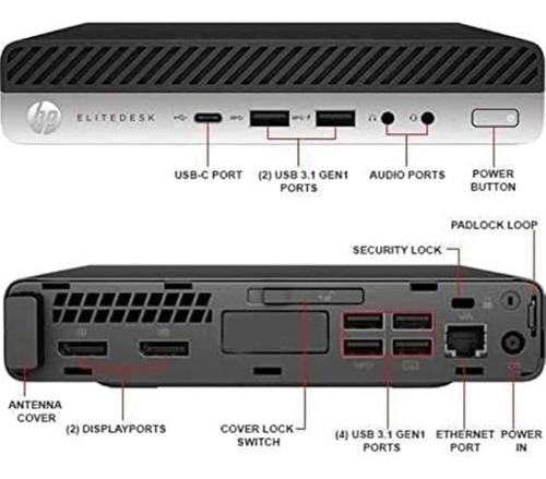 Hp 800 G3 Mini Desktop Intel Ihasta 3,60 Ghz, 16 Gb Ddr4 Ram