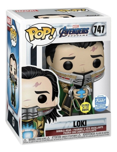 Funko Pop Loki Tesaracto 747 Glow Exclusivo Avengers Endgame