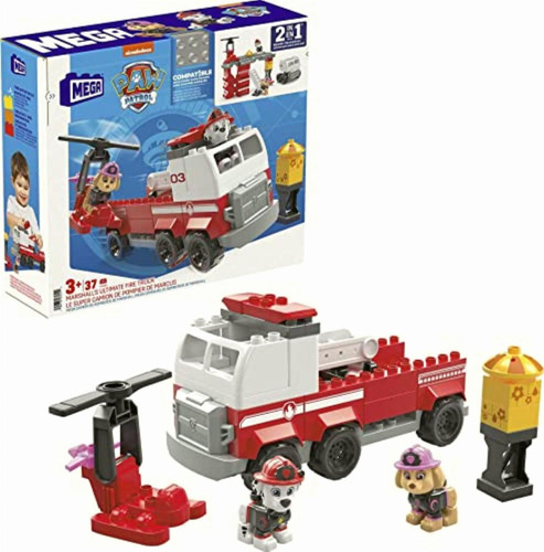 Mega Bloks Paw Patrol, Mega Camión De Bomberos De Marshall,