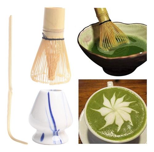 3 Uds Matcha Batidor Tazón Cuchara De Té De E Azul E Azul