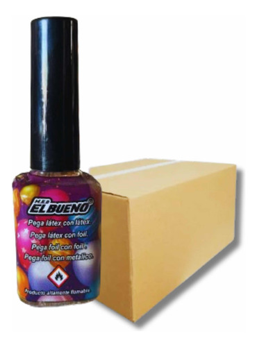Caja 12 Pz Pegamento Para Globos Foil O Látex El Bueno 15 Ml
