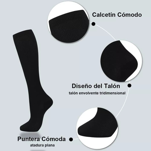 4 Pares De Calcetines De Compresión Para Mujer Y Hombre De 1