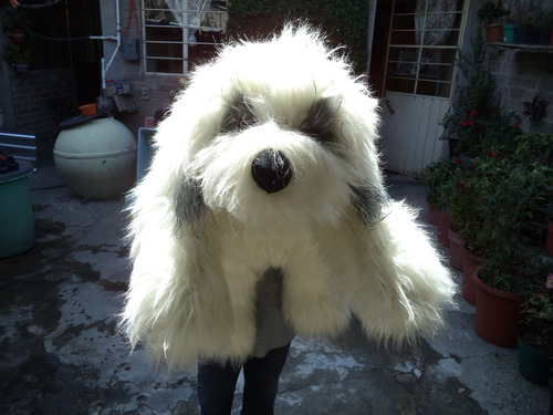 Perro De Peluche Lanudo Grande 90 Cms De Largo