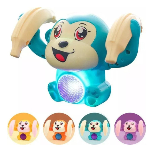 Brinquedo Macaco Elétrico Para Bebê Cambalhota Luz Som Anda