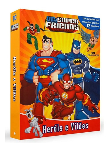 Livro Com 12 Miniaturas - Dc Super Friends Heróis E Vilões - Melhoramentos