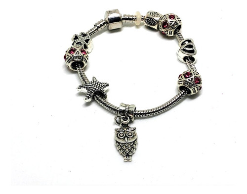 Pulsera Charms Estilo Dijes Búho Accesorio Moda