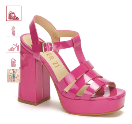 Zapatillas Rosa Chicle Forever 21 Saldo Charol Altas 