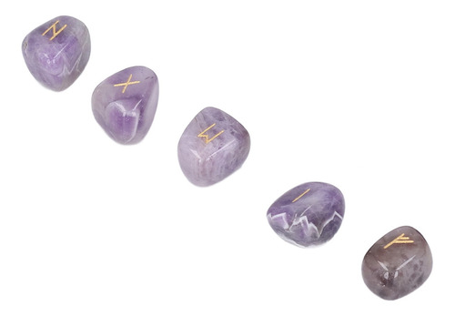 25 Piezas De Piedras Rúnicas Naturales Grabadas Con El Alfab