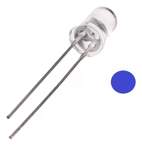 40 Unidades Led Chorro Azul 5mm Para Arduino