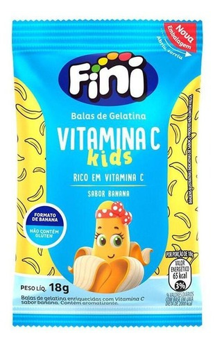 Vitamina C Bananas Kids Zero Açúcar Fini - 12x18g