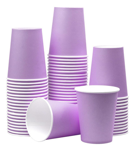 Vaso Stendy Polipapel 8 Onzas Descartable Pack X50 Unidades Color Lila Pastel