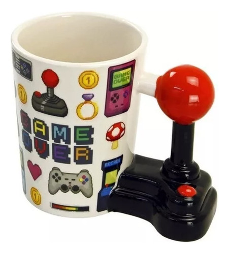 Taza Ceramica Game Over Agarre Palanca Retro