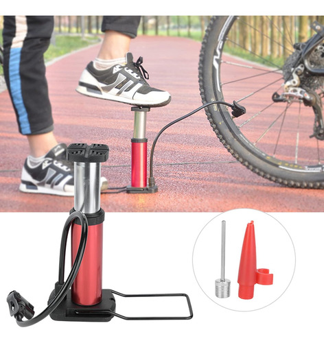 Inflador De Pie Corto Alta Presion Moto Bici Pelota Cuot