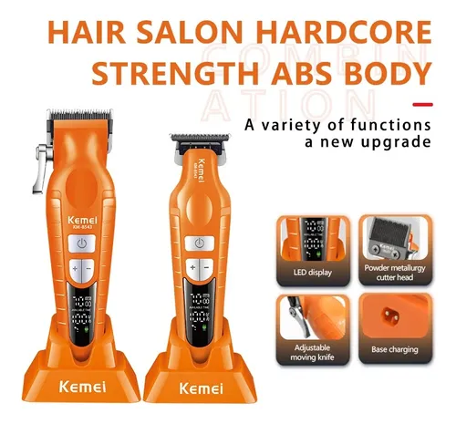 Super Combo Kemei Profesional Inalámbrico Con Base Km-8543