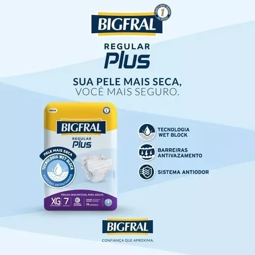 Fraldas para adultos descartáveis Bigfral Regular Plus XG x 7 u