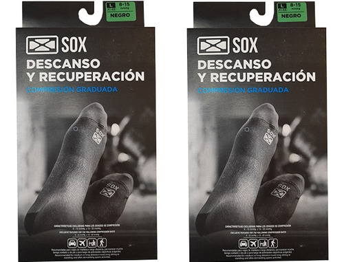 Combo X2 Medias Descanso Compresión 8-15 Sox Negro (me22c)
