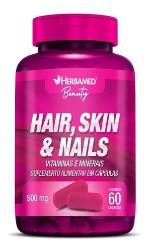 Hair, Skin E Nails 60caps 500mg Herbamed Beauty