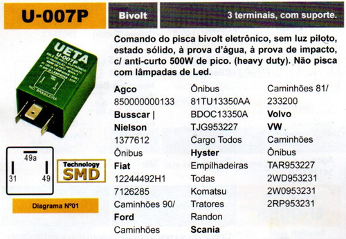 Relé De Pisca Eletrônico Com Proteção Anti-curto Bivolt 500w