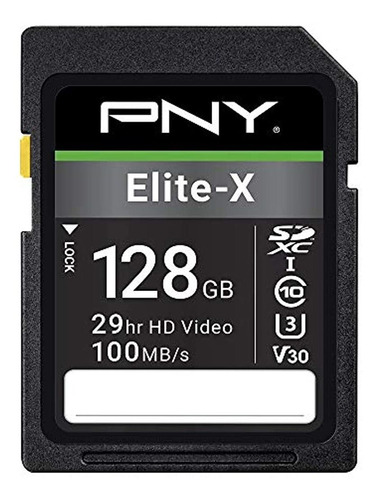 Tarjeta De Memoria Flash Pny 128gb Elite-x Clase 10 U3 V30