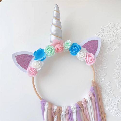 Atrapasueños Unicornio Yflores Paradormitorio De Ninas C Otro