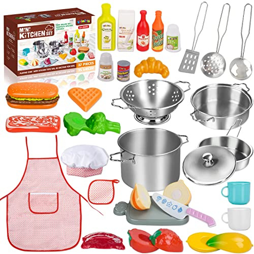 37pcs Pretend Play Accesorios De Cocina Juego De Cocina...