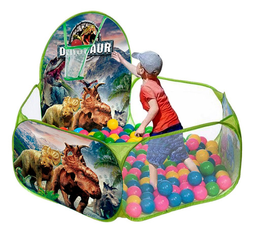 Piscina + 100 Pelotas 120cm Niños Dinosaurio Tienda Jurásica