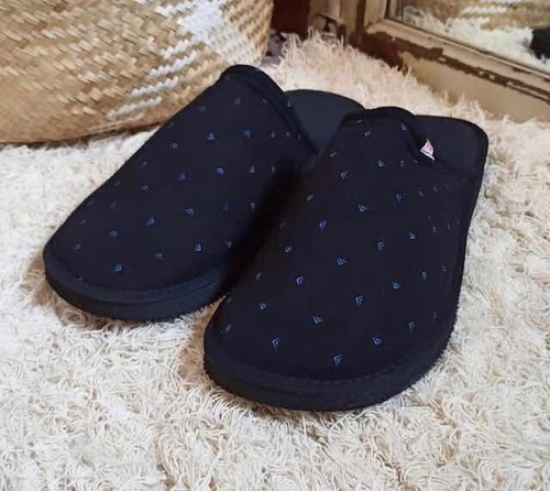 Pantufla Hombre Invierno Negra Moda