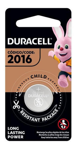 Pila Botón Duracell Cr2016 Tira X5ud