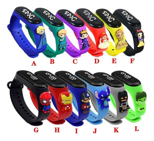 Od Reloj Digital Infantil Dibujos Animados Varios 10 Pz