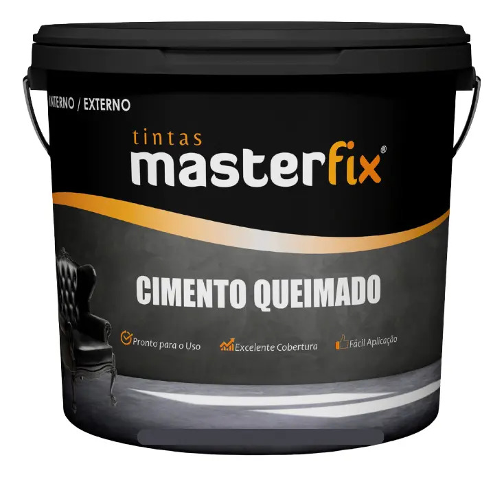 Cimento Queimado Rústico Cinza Elefante Masterfix 4kg Parede Interno Externo