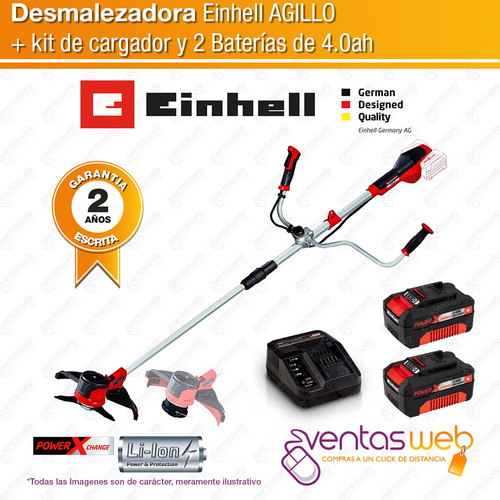 Imagen 2 de 8 de Desmalezadora Inalambrica 36v + Carg 2 Baterias 4amp Einhell