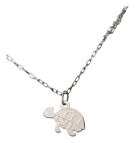 Cadena Collar Tortuga Niño Niña Plata Ley 925 + Caja Regalo