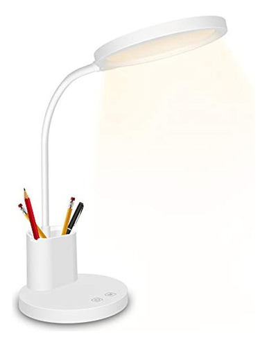 Lámpara De Mesa De Noche Con Usb Color Blanco. Golspark