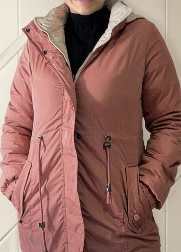 Parka Reversible Mujer Con Capucha Desmontable Y Abrigo