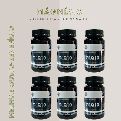 Imagem 4 de 8 de Kit 6 Trio Magnésio Dimalato L Carnitina Q10 800mg
