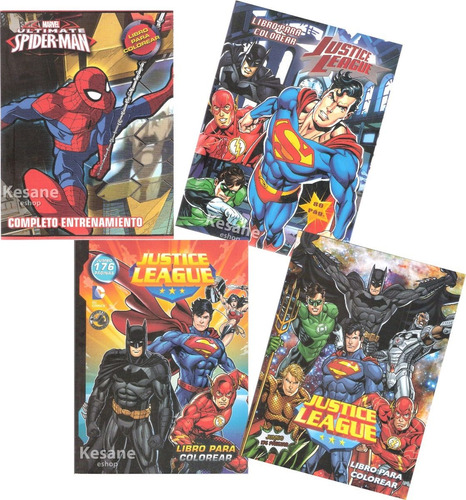Imagen 1 de 6 de Paquete Libros Colorear Jumbo Batman Superman Super Heroes