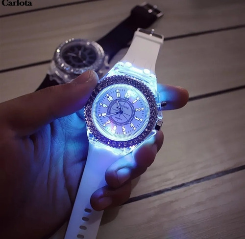 Reloj Led Blanco Luminoso Deportivo Juvenil Unisex