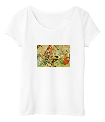 Remera Mujer Kandinsky In Grey En Gris Pintura Arte